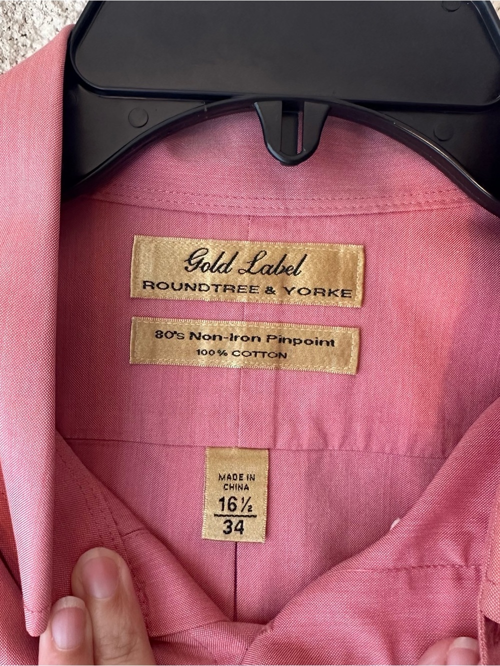 Roundtree & Yorke Gold Label 80s Non-Iron Pinpoint Dress Shirt